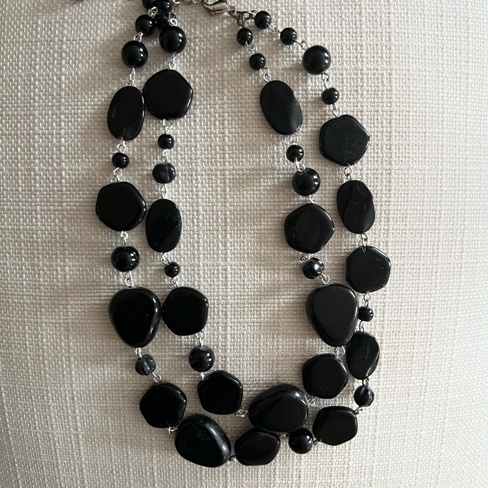 Black Double Strand Necklace